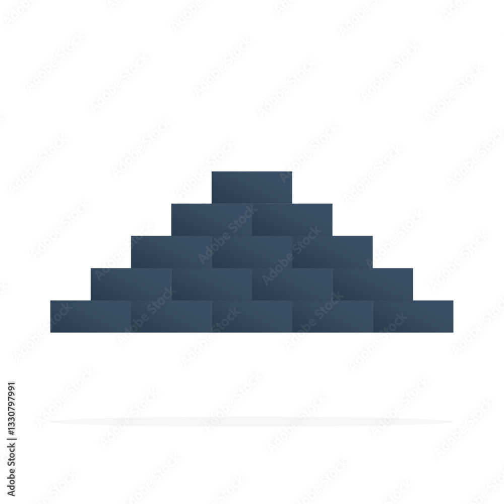 Fototapeta premium uneven brick wall icon, colored flat vector. modern and minimalist design