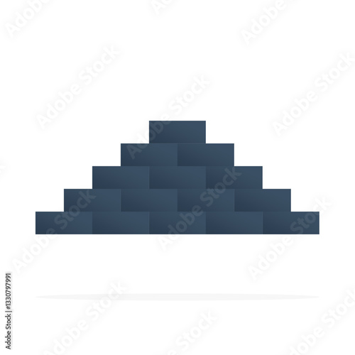 uneven brick wall icon, colored flat vector. modern and minimalist design