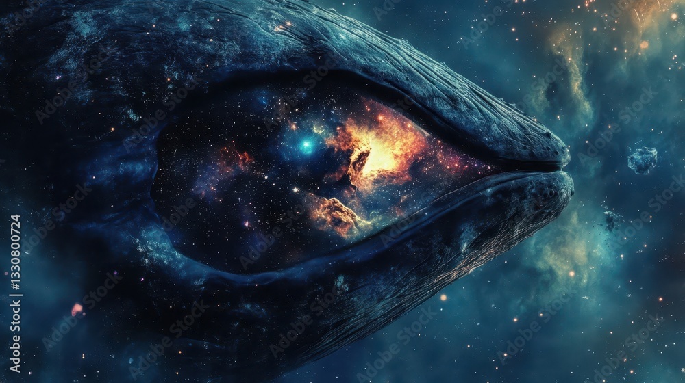 Obraz premium A fantastical image of space within a large cosmic creature
