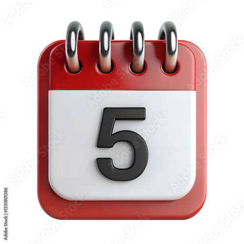 Date of Clarity: A detailed close-up of a calendar page, showcasing the prominent date of the fifth day 5, conveying a sense of anticipation, reminder, and planning.AI Generated