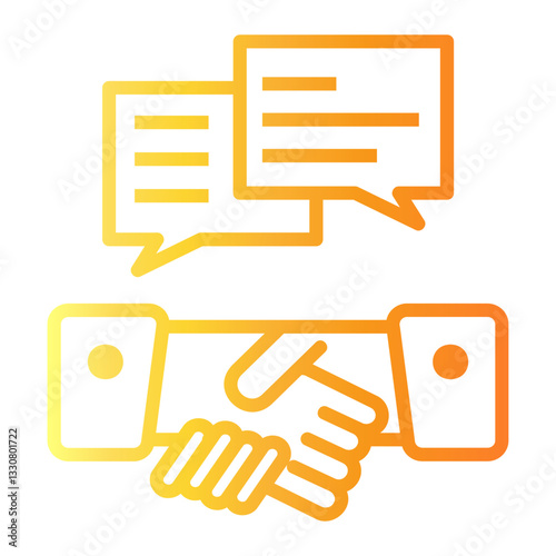 negotiation Line Gradient Icon