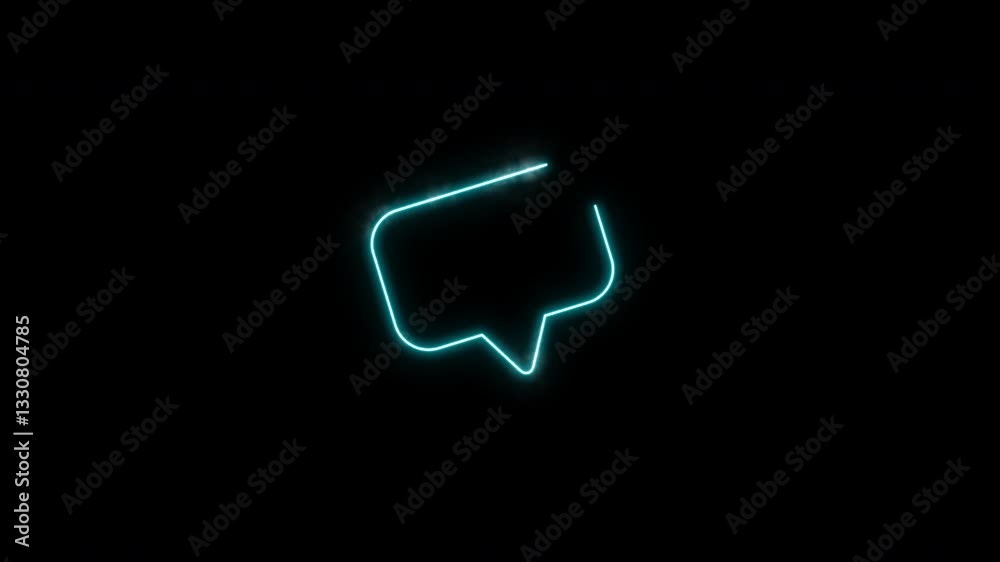 Neon Blue Speech Bubble Light Graphic Design Element Minimalist Digital Art Abstract Communication Technology Interface Symbol Message Chat Online Social Media - 4k Video - Background Animation Neon Blue Speech Bubble Light Graphic Design Element Minimalist Digital Art Abstract Communication Technology Interface Symbol Message Chat Online Social Media - 4k Video - Background Animation