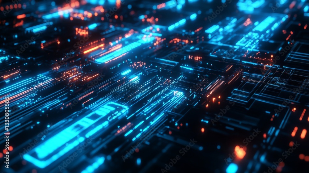 futuristic holographic elements, bright blue and cyan generative ai futuristic holographic elements, bright blue and cyan generative ai