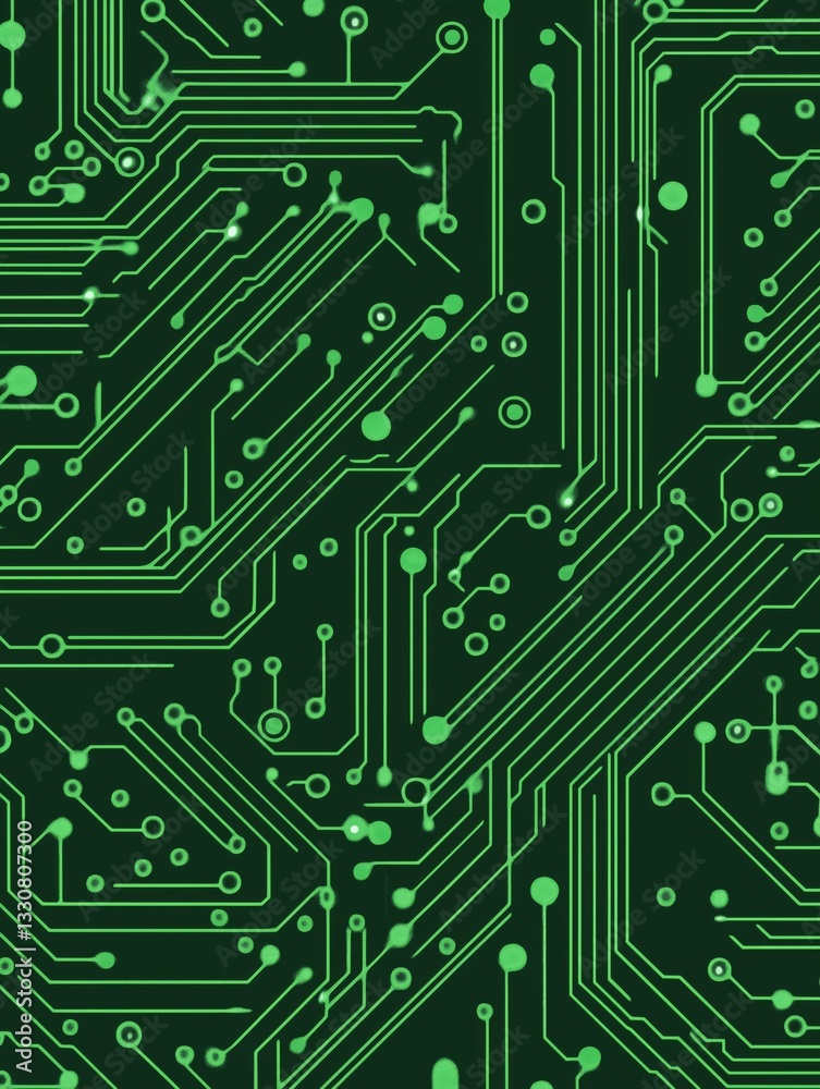 Intricate green circuit board pattern with minimalist design Intricate green circuit board pattern with minimalist design