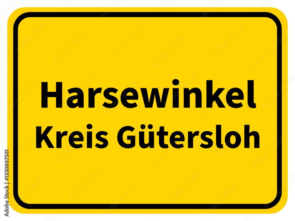 Fototapeta premium Illustration eines Stadteingangsschildes von Harsewinkel, einer Gemeinde des Kreises Gütersloh