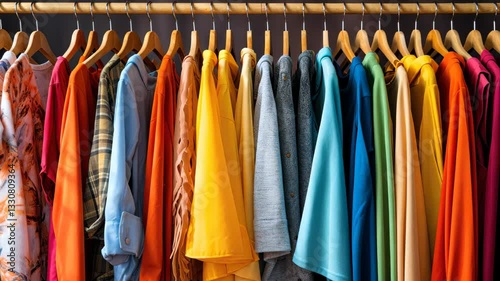 Wallpaper Mural Vibrant array of clothes on display, a kaleidoscope of fashion possibilities. Ai Generated Torontodigital.ca