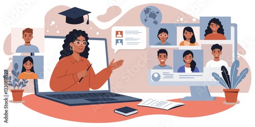 Global learning with people working and learning online all around the world