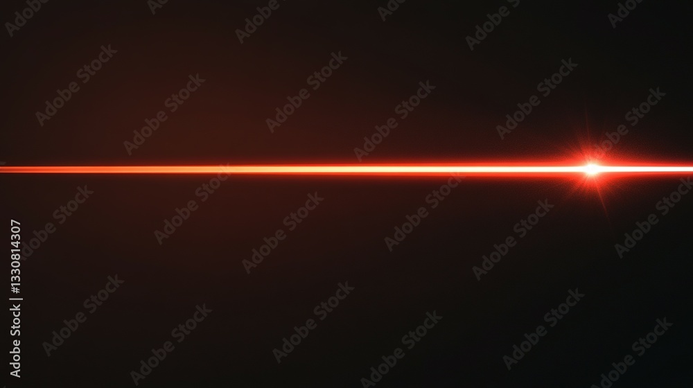Fototapeta premium A bright red light shining across a dark background