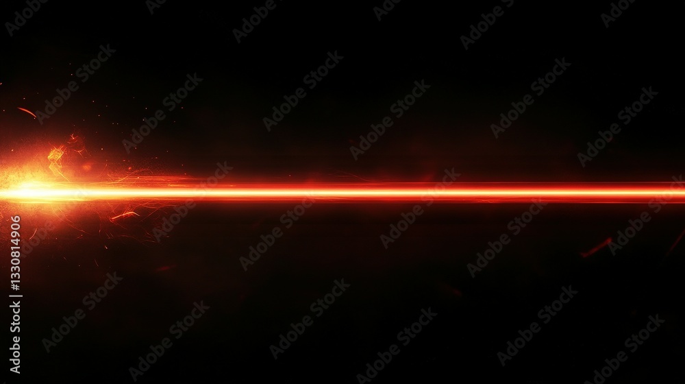 Obraz premium A bright and intense red light shining across darkness
