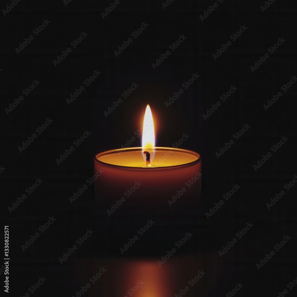Striking Minimalist Lit Candle Casting Dramatic Shadows on a Deep Black Background Creating a Moody Artistic Atmosphere Striking Minimalist Lit Candle Casting Dramatic Shadows on a Deep Black Background Creating a Moody Artistic Atmosphere