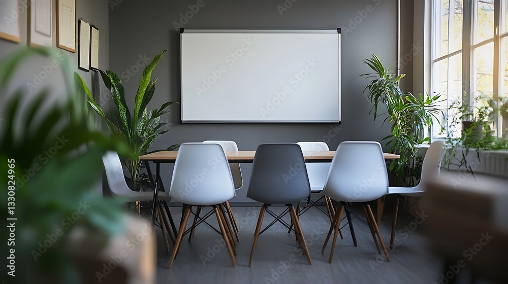 Conference Room with Table and Whiteboard for a Productive Meeting Conference Room with Table and Whiteboard for a Productive Meeting