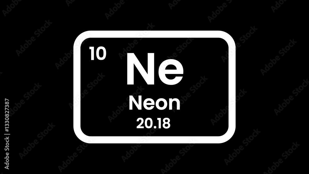 Neon element icon, Periodic table element Neon icon. Element of the periodic table of the Mendeleev system icon animation. Neon element icon, Periodic table element Neon icon. Element of the periodic table of the Mendeleev system icon animation.