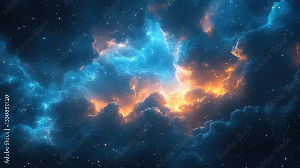 Obraz premium Stunning nebula and star field in deep space with cosmic colors and mystical patterns illuminating the vast universe