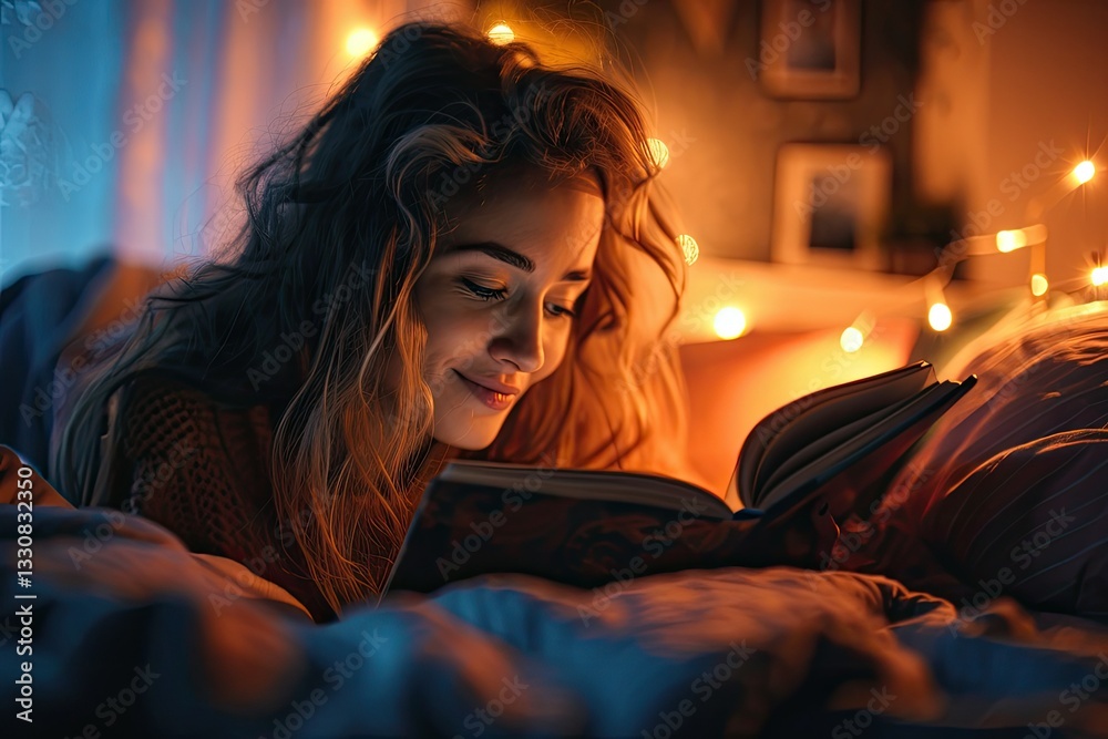 Detailed Image of Woman Looking at Pictures in Book Detailed Image of Woman Looking at Pictures in Book