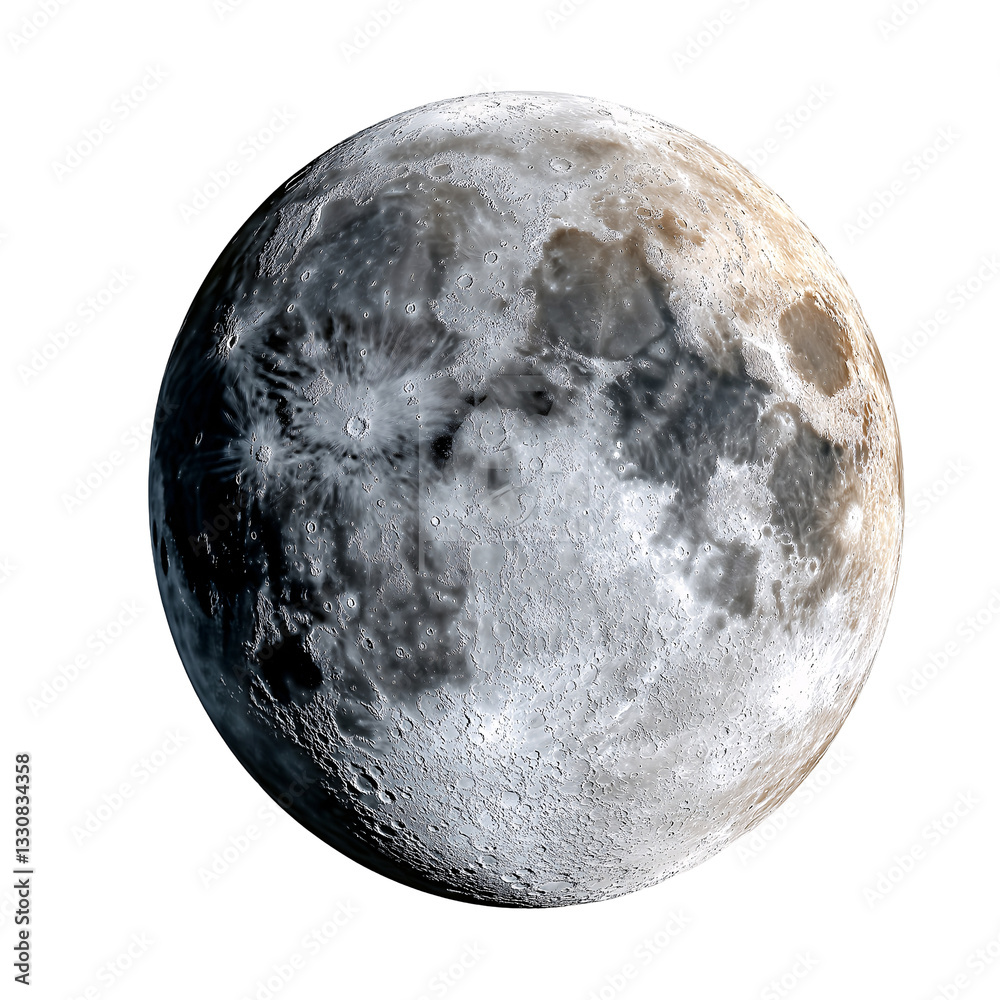 Full Moon Astrophotography of Earth's Celestial Body in the Night Sky - Lunar Features and Cratered Surface Insight