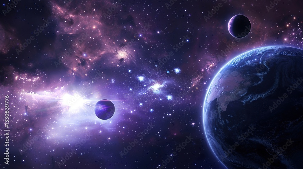 Obraz premium _Planet_space_galactic_background