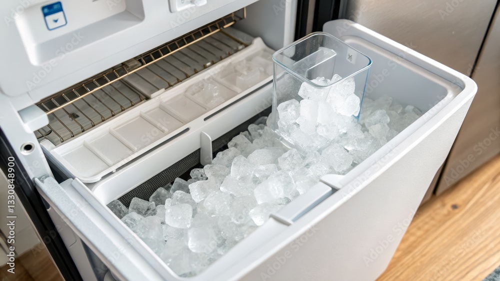 Refrigerator Ice Maker Filled with Ice Refrigerator Ice Maker Filled with Ice