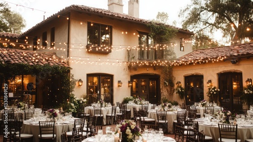 Elegant outdoor wedding reception patio