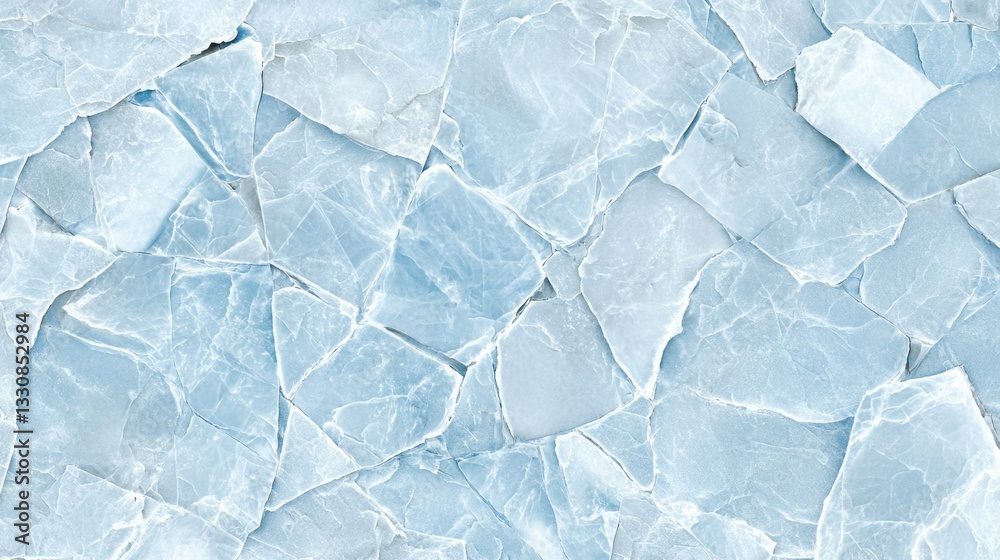 Obraz premium Light Blue Cracked Ice Texture with Natural Patterns and Subtle Reflections for Background Use