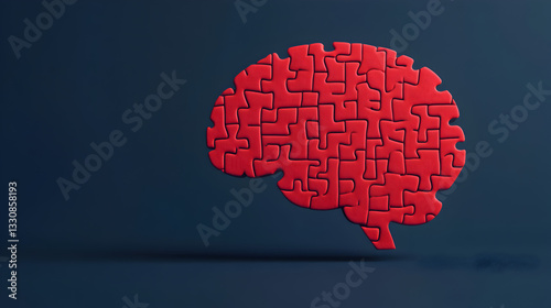 Obraz na płótnie Creative brain puzzle concept for brainstorming digital art studio close-up view w salonie
