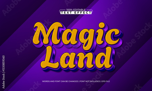 magic land editable text effect with a nice and kids text style