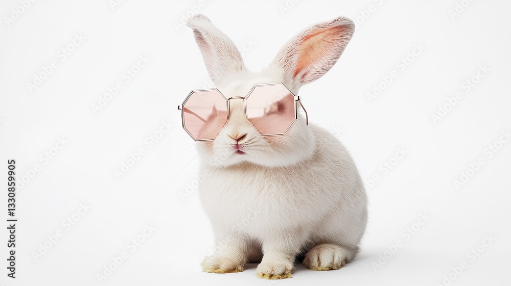 Obraz premium Happy easter bunny with sunglasses easter day celebration fun vibe