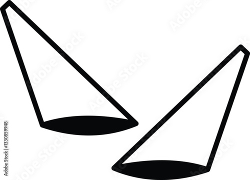 spotlights icon, Banner two spotlight . flat spotlight on blue background. illustration