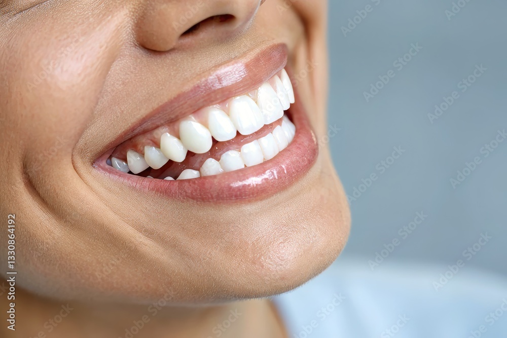 Fototapeta premium Beautiful Smile with Perfect White Teeth