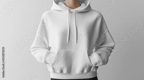 mockup realistic display white hoodie