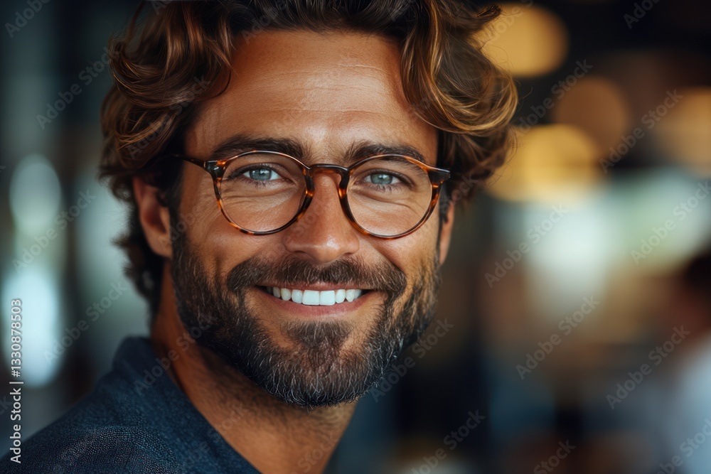 Confident bearded businessman presenting scheme to diverse team at office meeting Confident bearded businessman presenting scheme to diverse team at office meeting