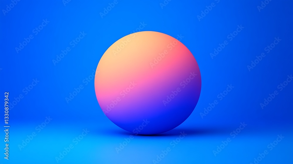 Vibrant Gradient Sphere: A 3D Render on a Blue Background AI Generated Vibrant Gradient Sphere: A 3D Render on a Blue Background AI Generated