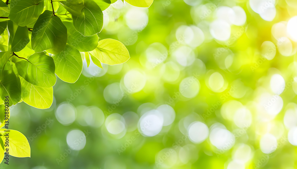 Vibrant green leaves in bokeh sunlight. Perfect for spring, nature, and eco-friendly themes. Vibrant green leaves in bokeh sunlight. Perfect for spring, nature, and eco-friendly themes.
