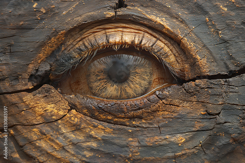The Eye of the Ancient Tree: Wisdom etched in wood, a window to a world both weathered and wise.