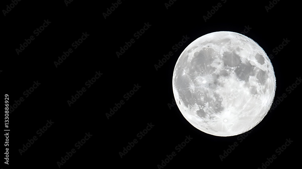 Obraz premium Full Moon Rising: Night Sky Photography AI Generated