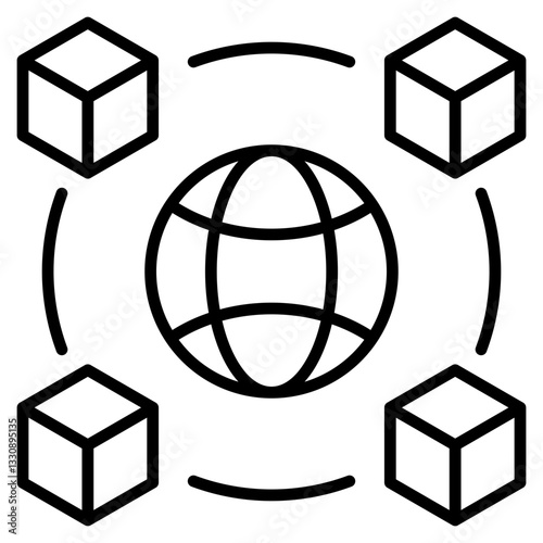 Supplier Network  Icon Element For Design