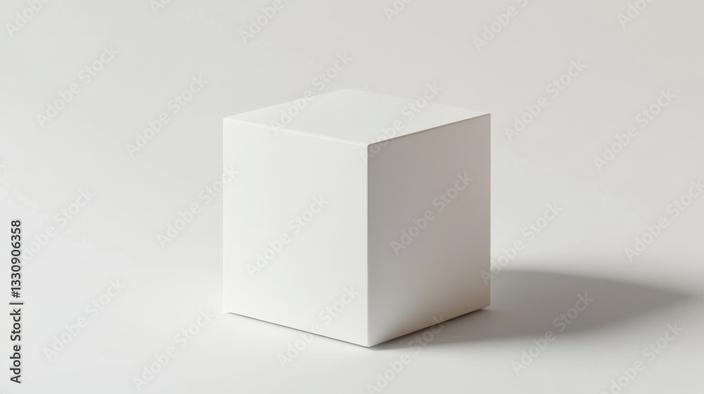 Minimalistic white cube on neutral background for modern design Minimalistic white cube on neutral background for modern design