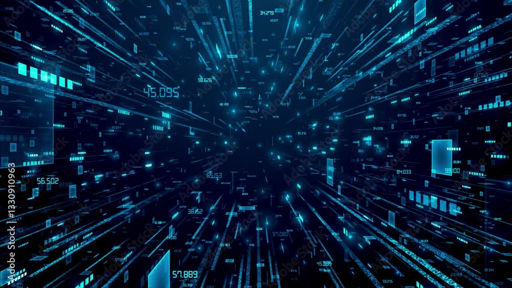 Data Streams Speed and Motion Technology Background Loop