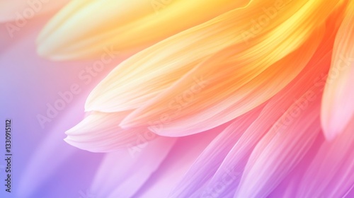 Vibrant abstract floral petals with soft gradient colors for artistic decor and design