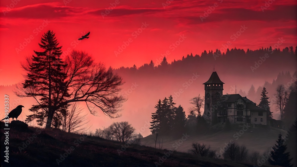 Fototapeta premium sunset in the forest