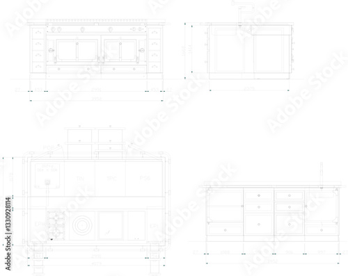 vector illustration sketch design of modern classic vintage kitchen set for cooking food 