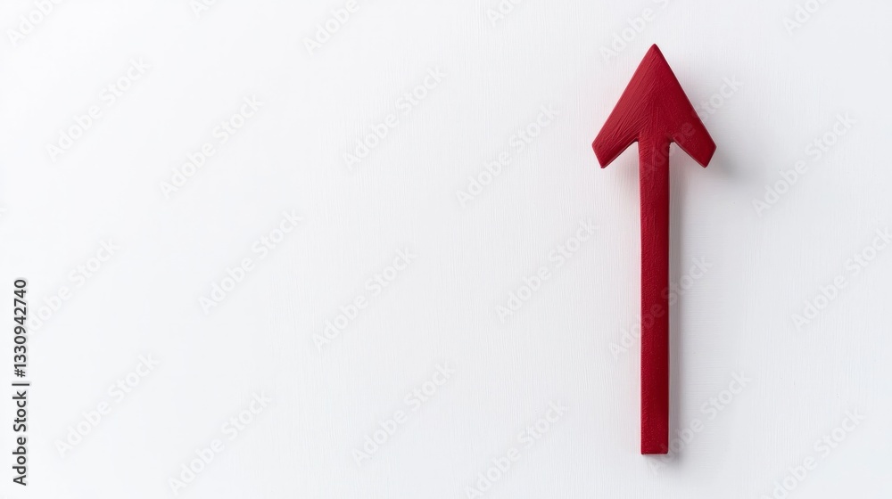 Red Arrow Upward Progress Growth Success Symbol Red Arrow Upward Progress Growth Success Symbol