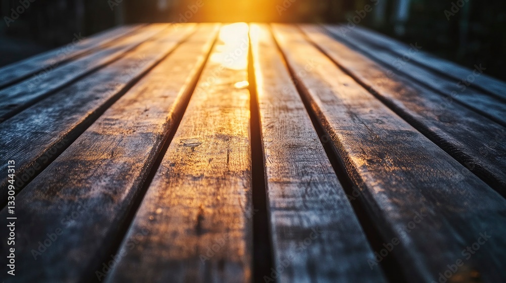 Fototapeta premium Old Brown Wooden Table Texture in Minimalist Overhead View, Evoking Simplicity and Natural Warmth
