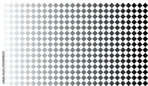 左が明るいグラデーションがかった菱形の白と黒のチェック柄