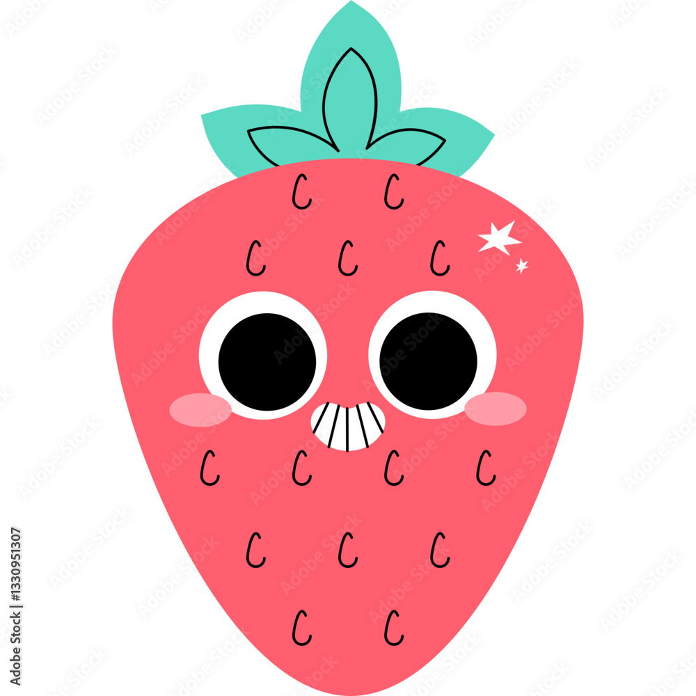 Obraz premium strawberry cartoon illustration
