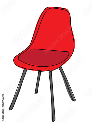 The chair is in a continuous line pattern on a white background.