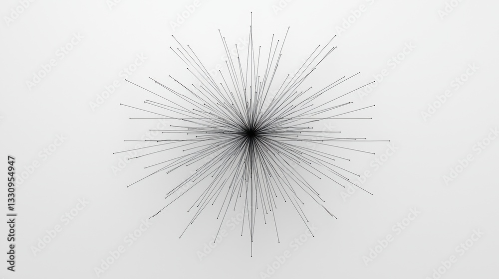 Fototapeta premium Delicate Symmetrical Line Pattern in Minimalist Design