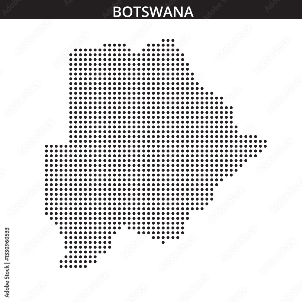 Obraz premium Botswana map in dots