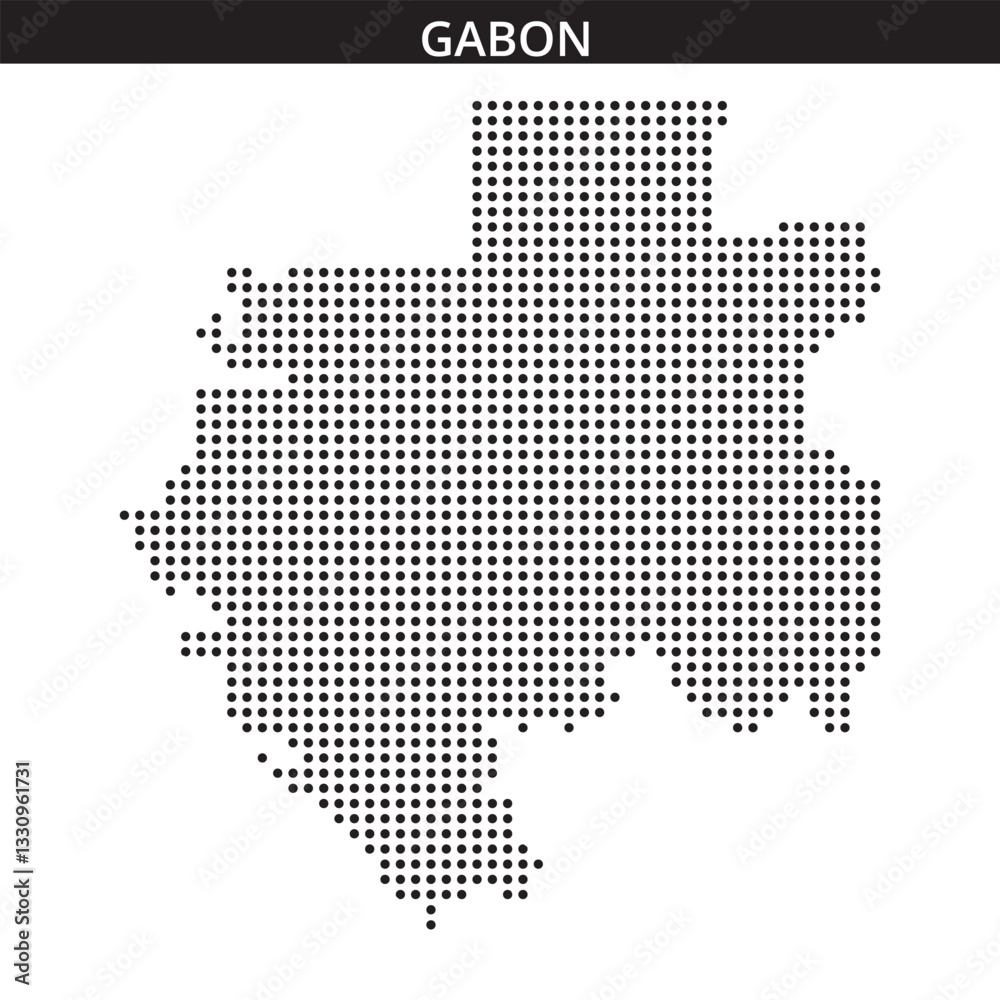 Gabon map in dots