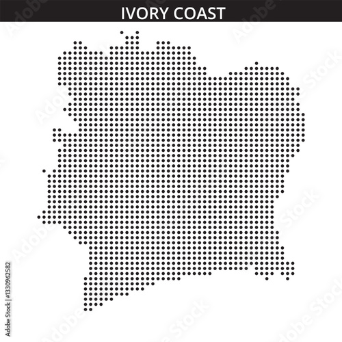 Ivory Coast map in dots
