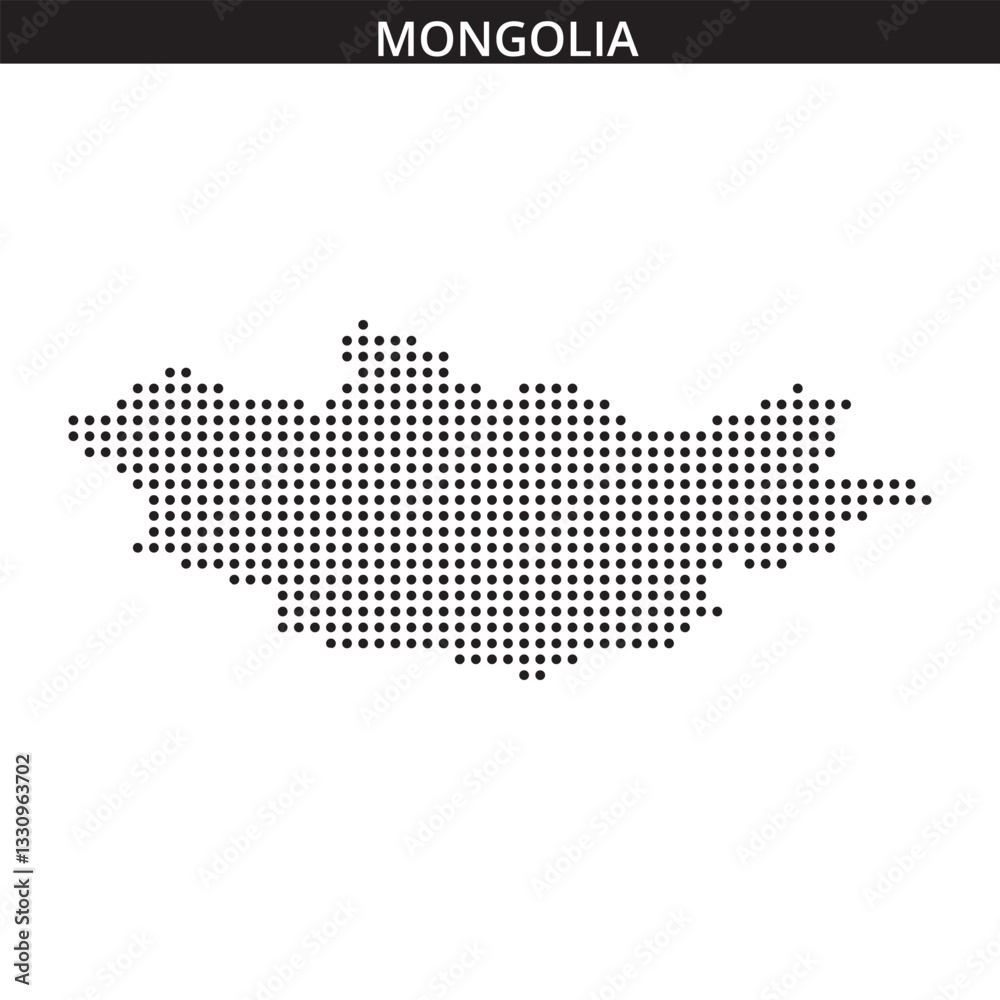 Fototapeta premium Mongolia map in dots